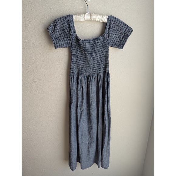 The Great. midi dress size‎ S Carnival Indio Denim Chambray off shoulder bardot - Picture 4 of 7